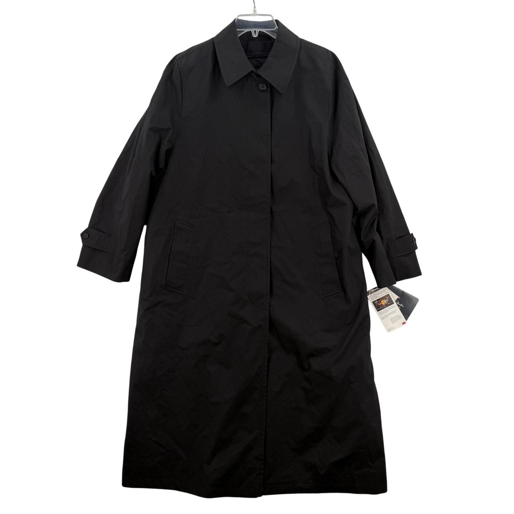 Newport Harbor Coat Womens 14‎ Regular Black Thinsulate Zip Out Teflon Raincoat